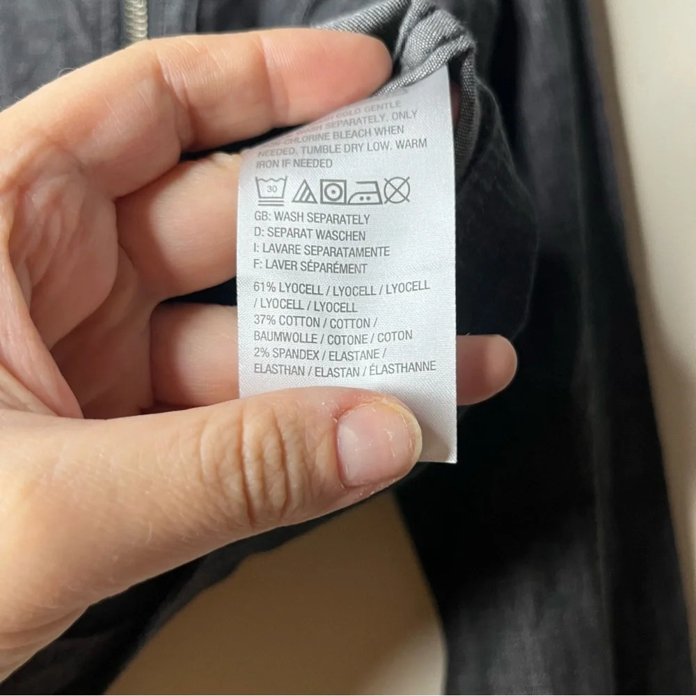 H BY HALSTON Lyocell Cotton Blend Zip Up Moto Style Lightweight Layering Jacket - Picture 6 of 9